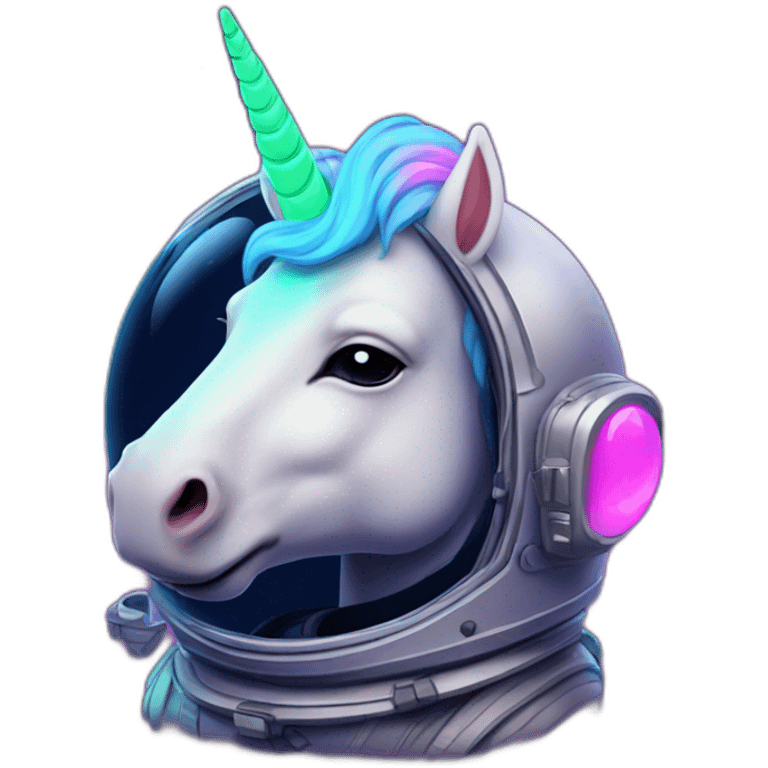 astronaut unicorn neon emoji