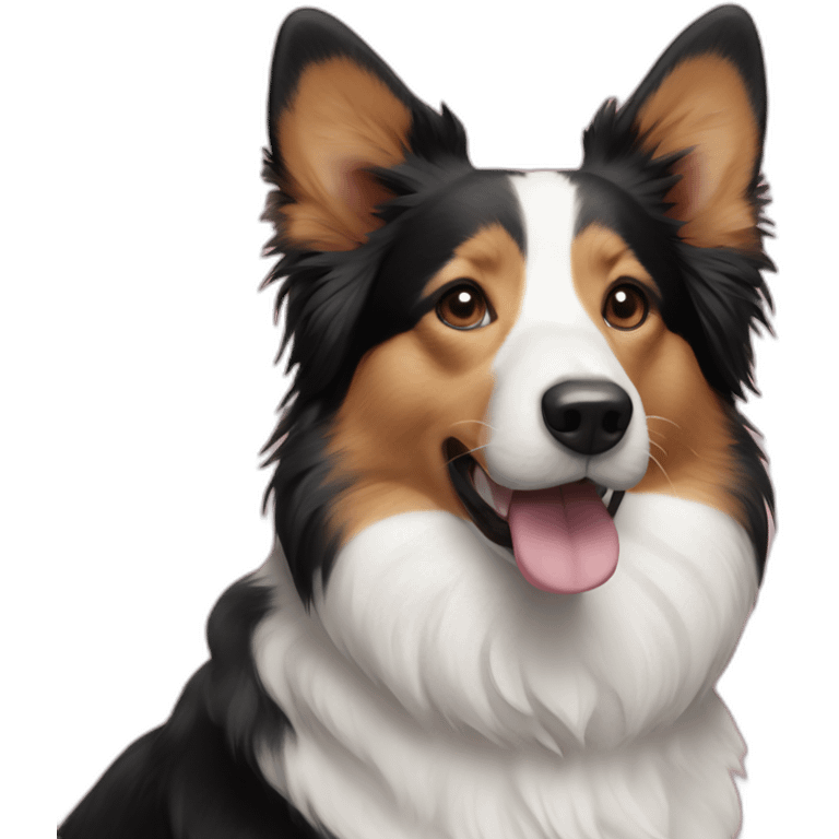 a mxix of a bordercollie and a corgi as a dog emoji