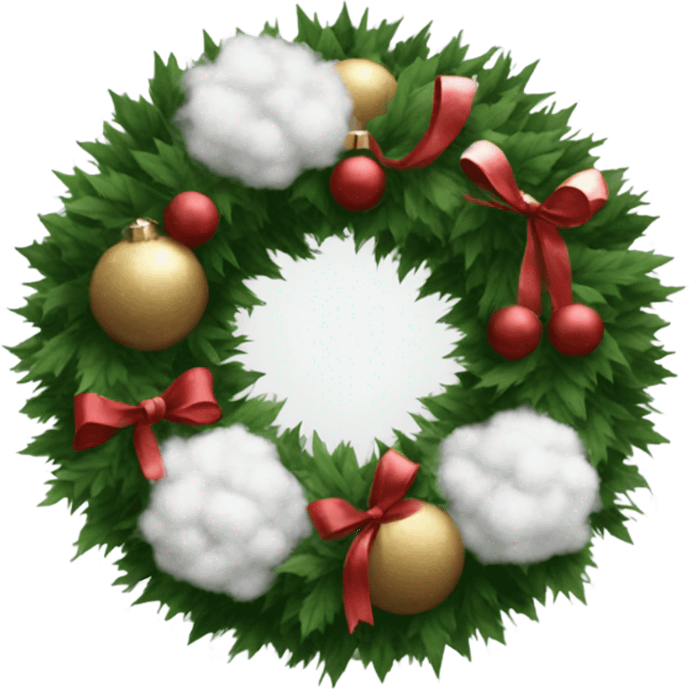 Realistic cristmas wreath with Cotton emoji