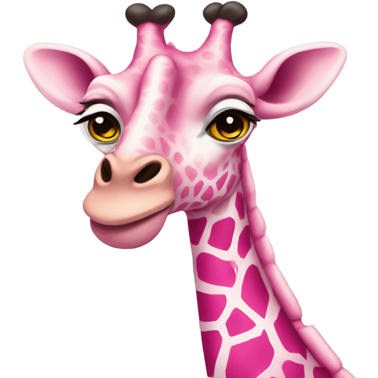 Pink winged giraffe emoji