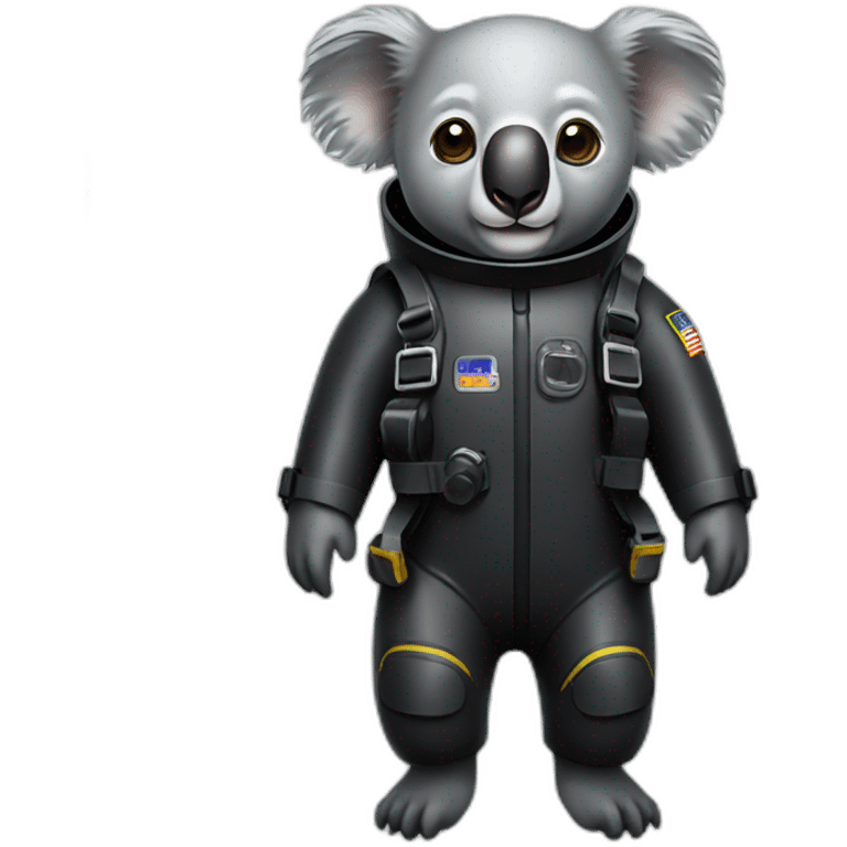 koala in black rubber diving suit emoji