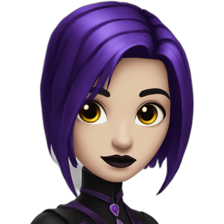 raven-queen-gothic-girl-long-dark-black-and-purple-hair emoji