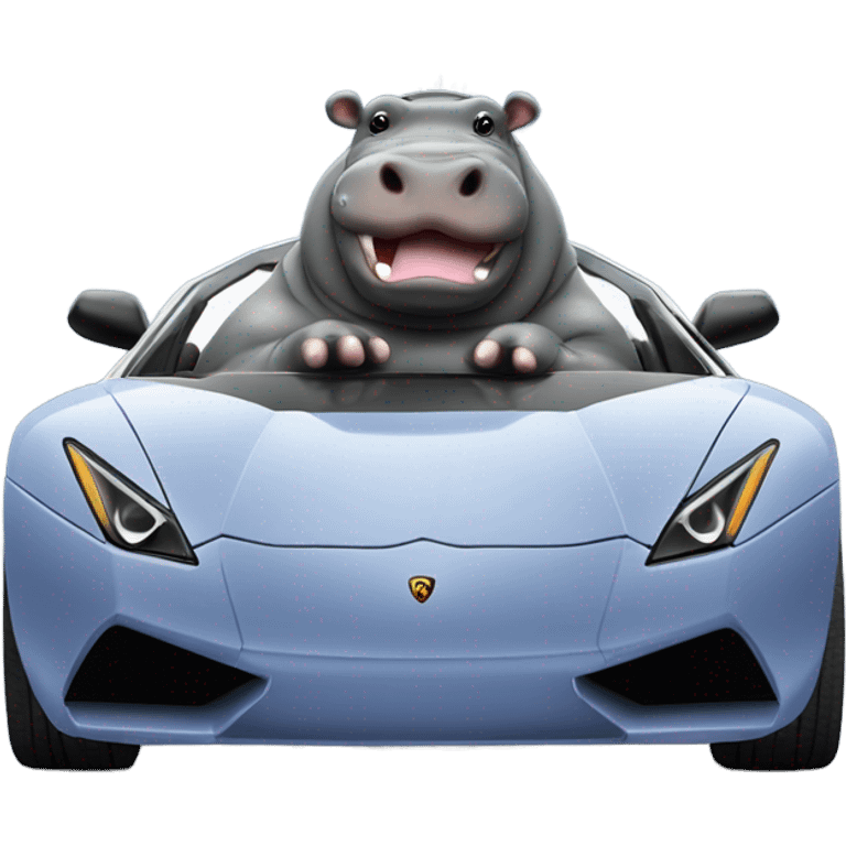 Hippo in a Lamborghini  emoji