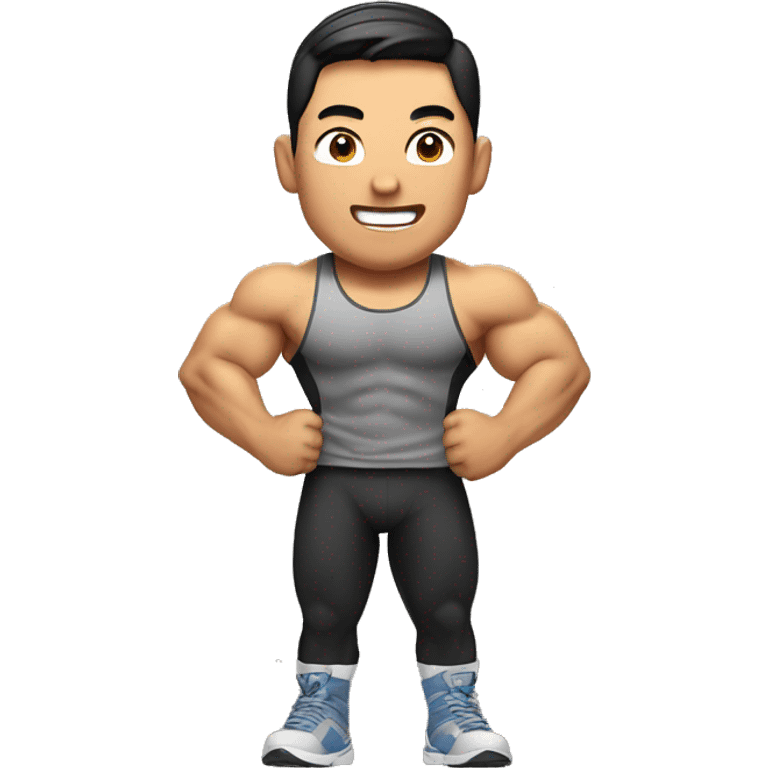 muscle asian man celebrating his birthday emoji