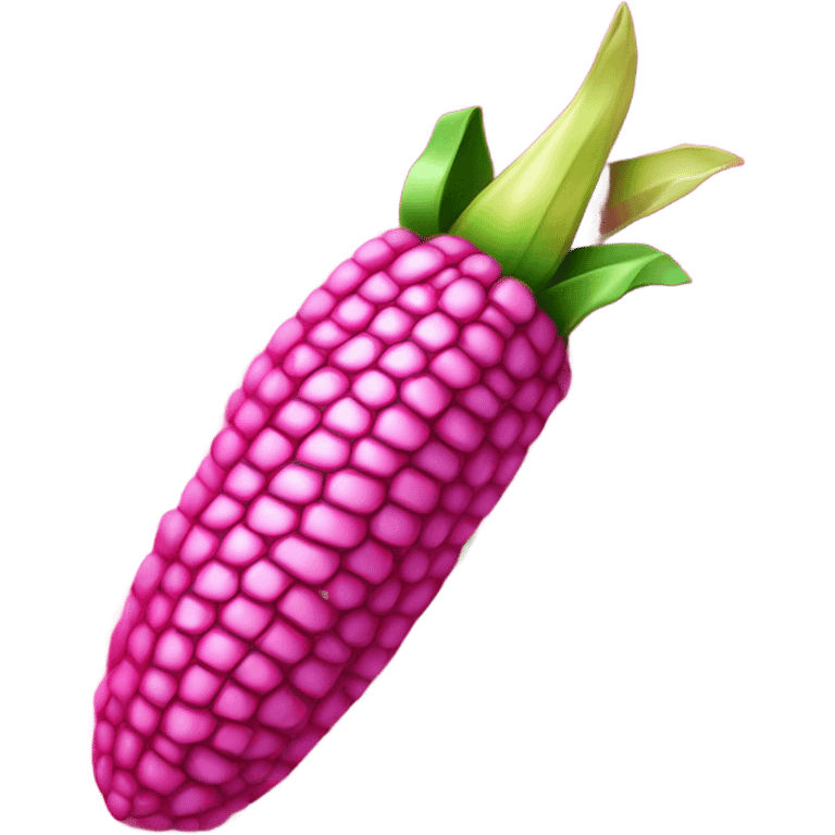 Hot pink corn on the Cobb with glitter  emoji