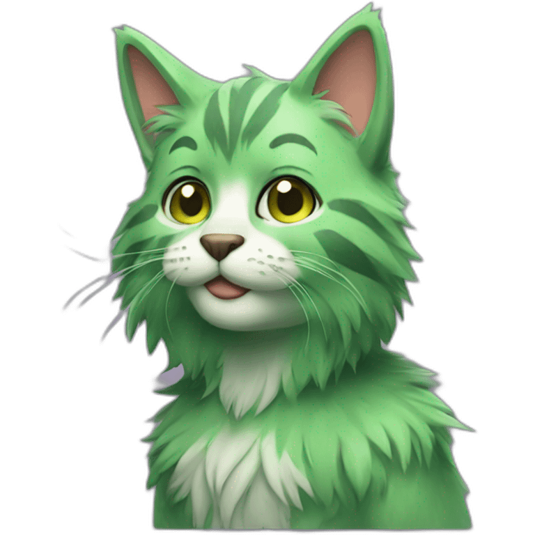 green furry anthro cat emoji