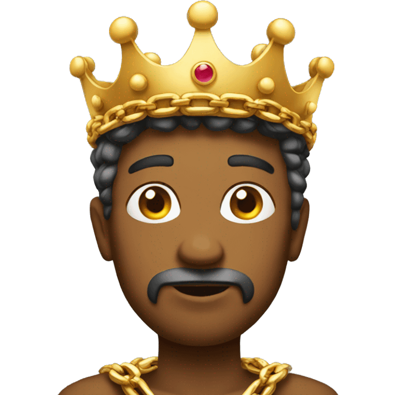 Man with crown holding chain  emoji