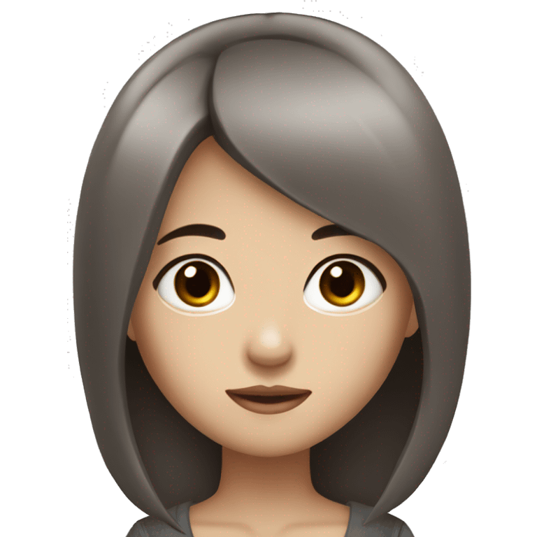 Asian girl with dark brown hair and dark brown eyes pretty emoji