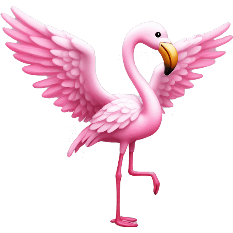 Angel flamingo that sparkles  emoji