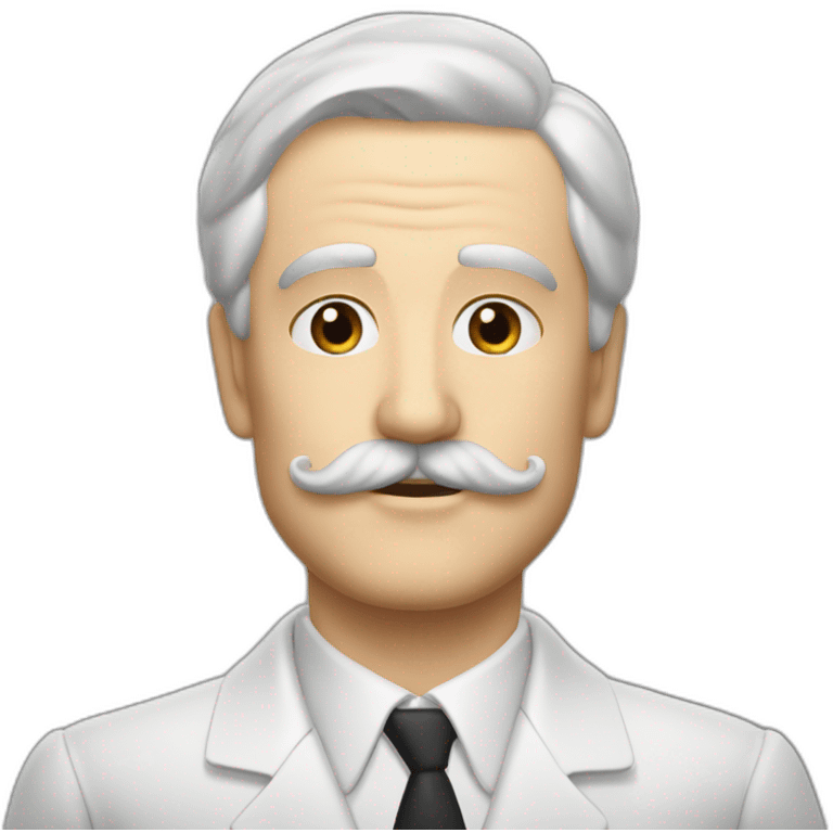 Pierre gilot mustache italien White hait emoji