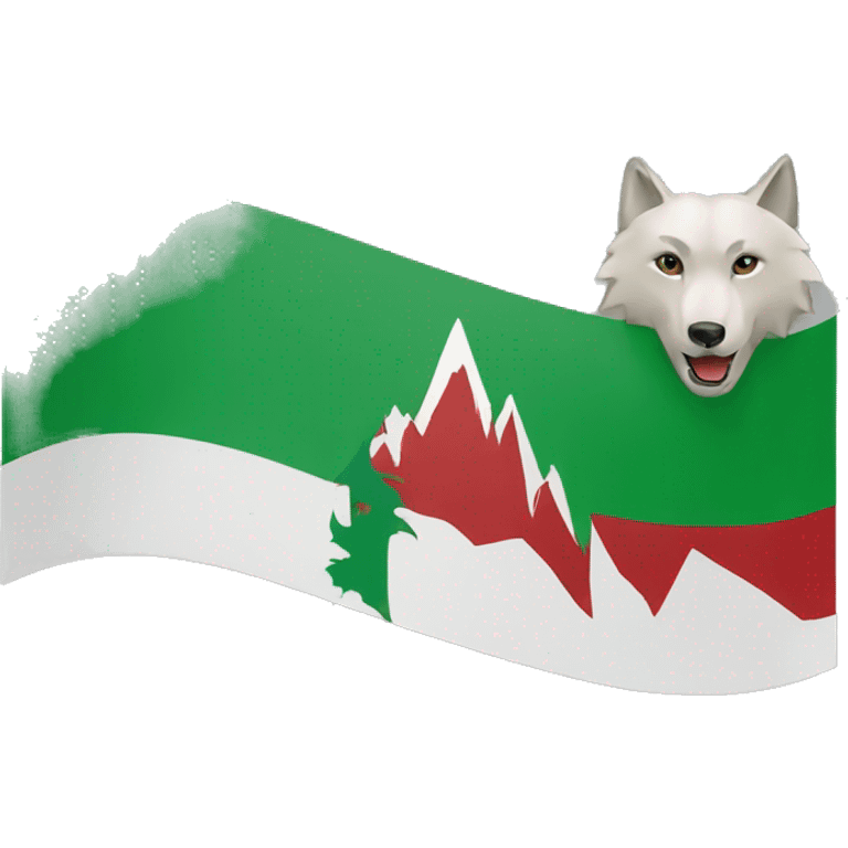 Chechen flag with a wolf emoji