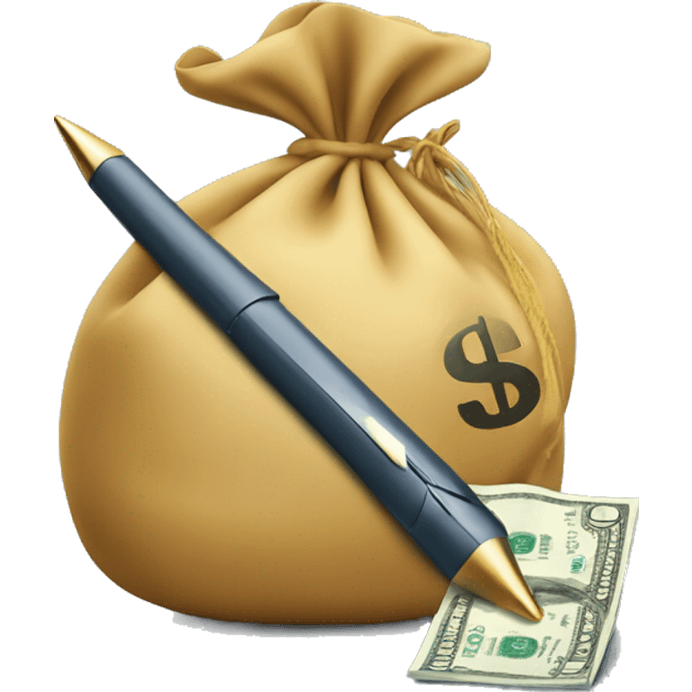 make a pen that has a dollar sign but that is an actual arrow pointing at a money bag (copywriting) emoji