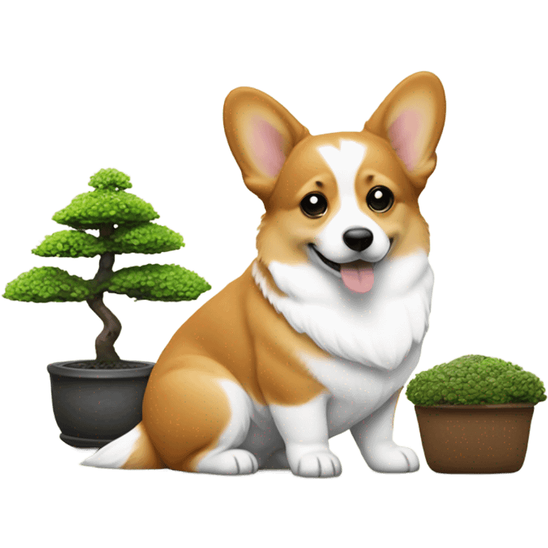 Corgi with a bonsai tree  emoji