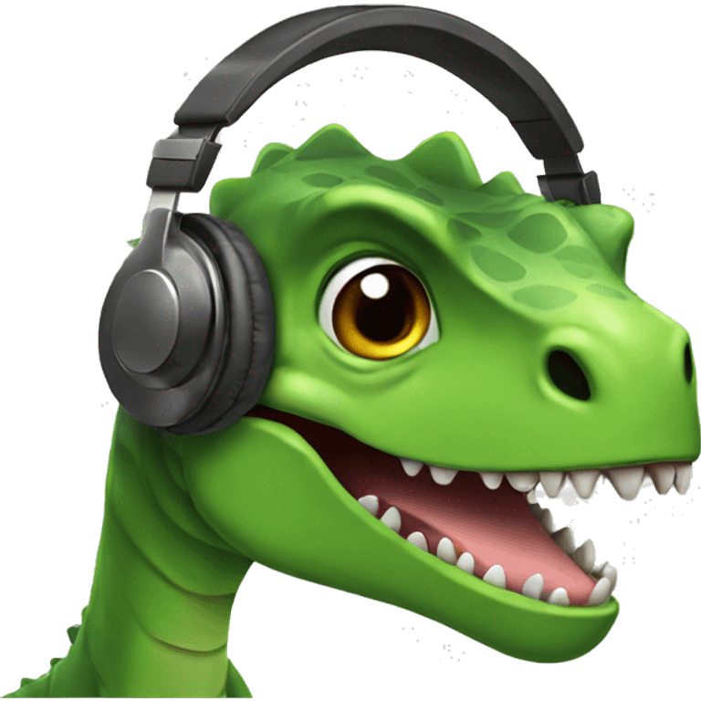 Dinosaur with headphones  emoji