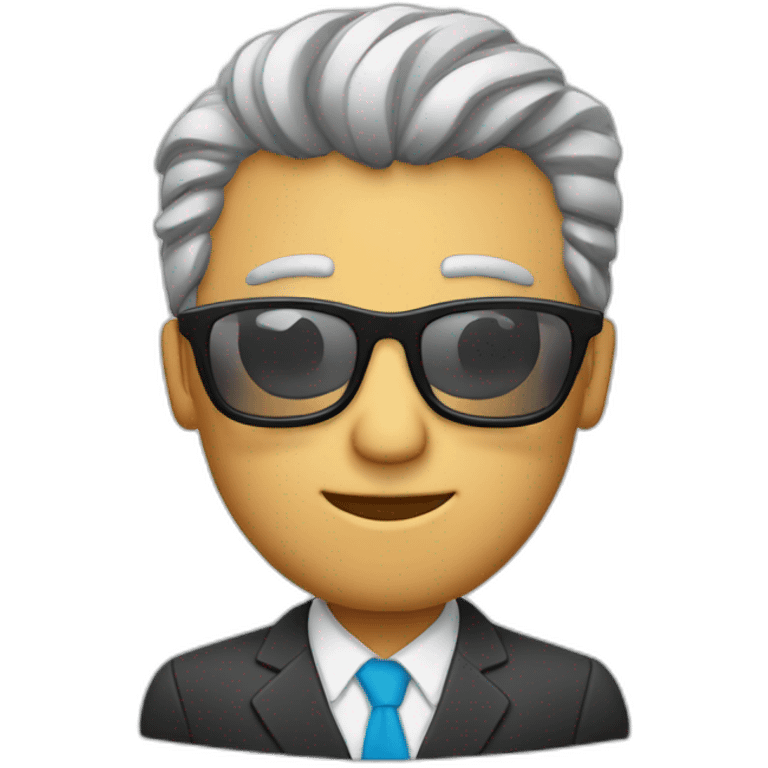 Hombre mayor mayor con poco pelo y gafas emoji