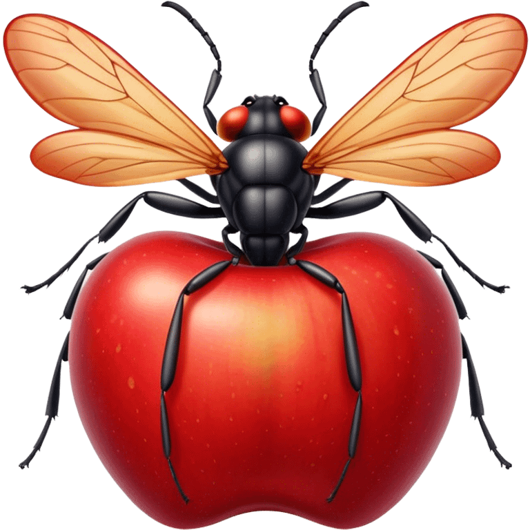 Apple with an insect emoji