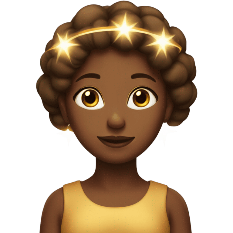 Brown girl with halo emoji