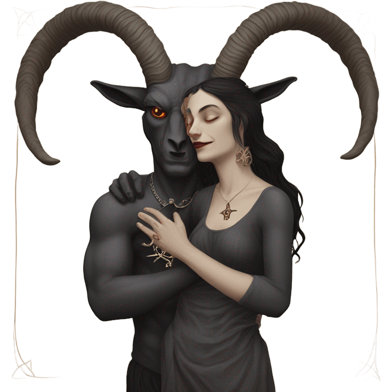 Baphomet and the lovers card emoji