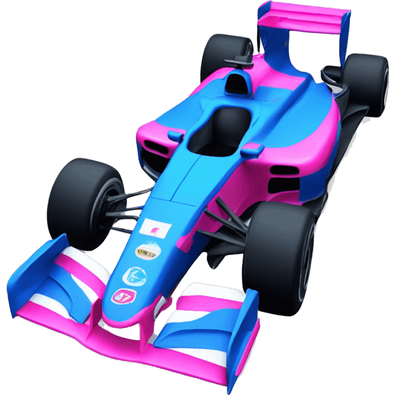 Formula1 blue and pink car emoji