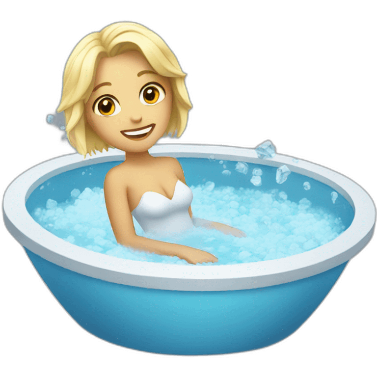 blonde in a ice tub emoji