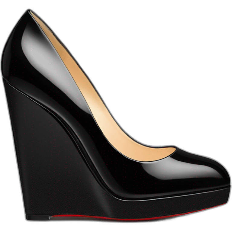 WEDGE LOUBOUTIN black PATENT emoji