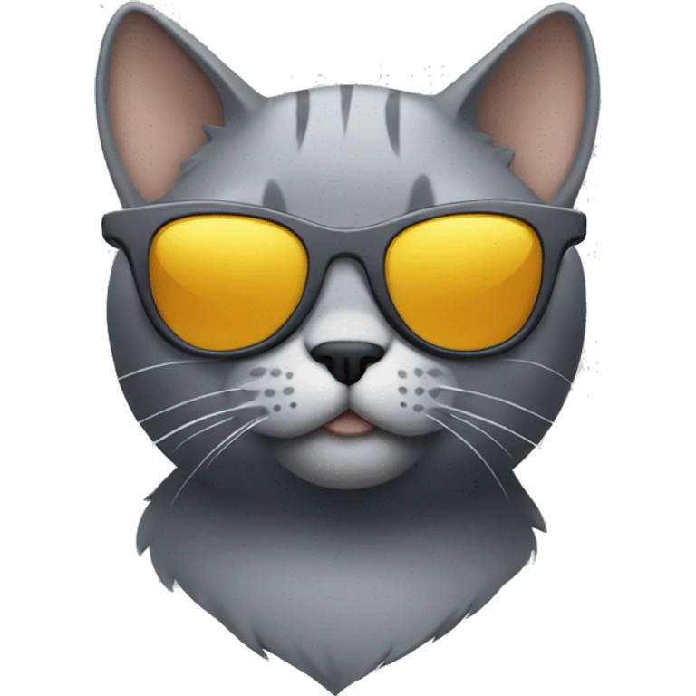 Grey cat with sunglasses  emoji