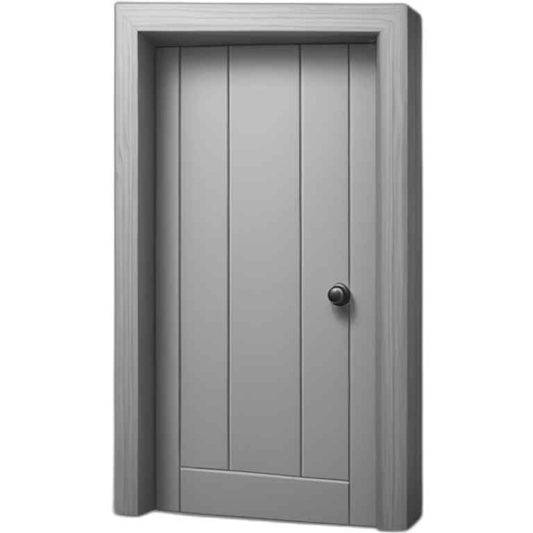 One gray wood open door perspective emoji