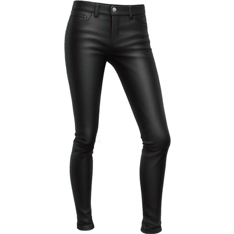 Realistic pair of black to p leather jegging pants isolated.  emoji