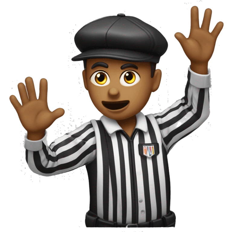 Technical foul referee basketball doin a T with his hands emoji