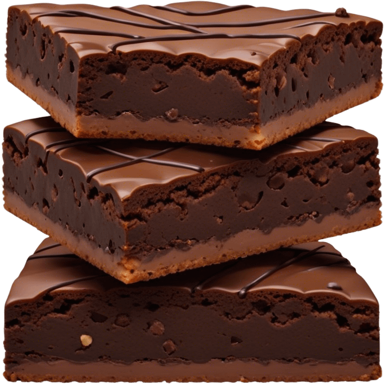 Cinematic Realistic Brownies, rich and dense with a deep chocolate hue, slightly cracked on top revealing the fudgy center, soft light reflecting off the warm surface, a few crumbs scattered around, glowing with an indulgent and comforting texture. emoji