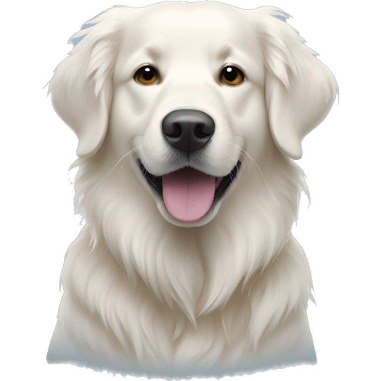 White golden retriever in blizzard  emoji