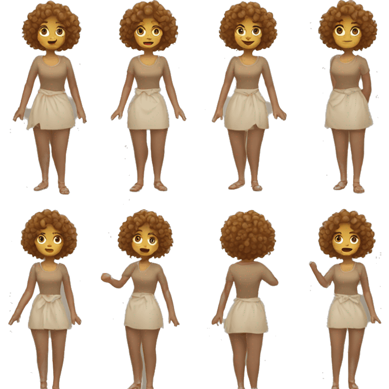 light brown curly haired girl shrugging emoji