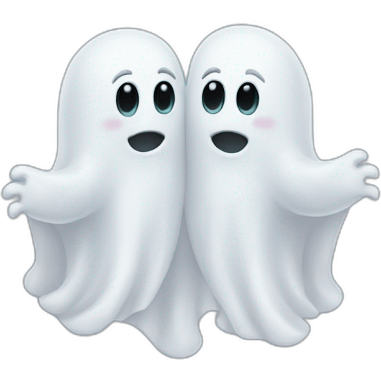 two hugging ghosts emoji