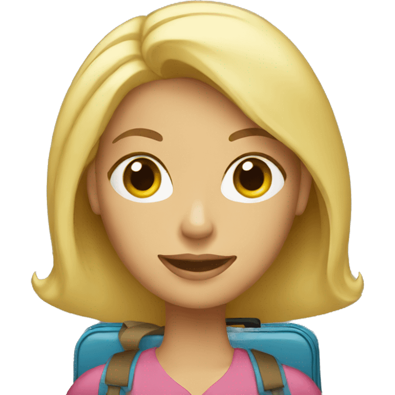 blonde woman with luggage emoji