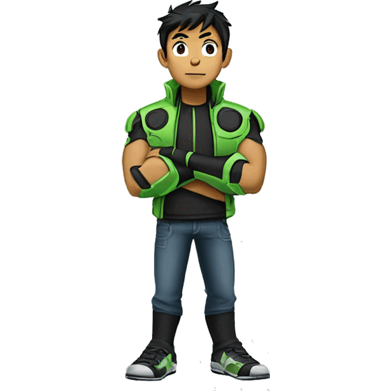 Omnitrix asain, arms folded side looking, standing emoji