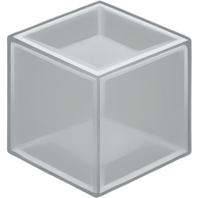 isometric transparent cube solid outline border emoji