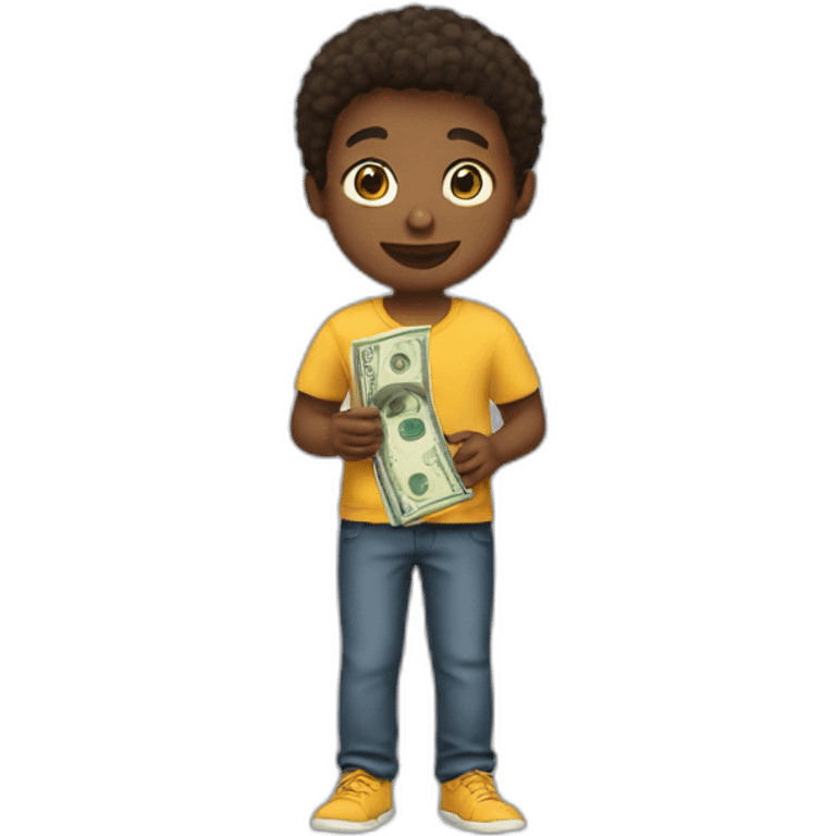 Boy with money emoji