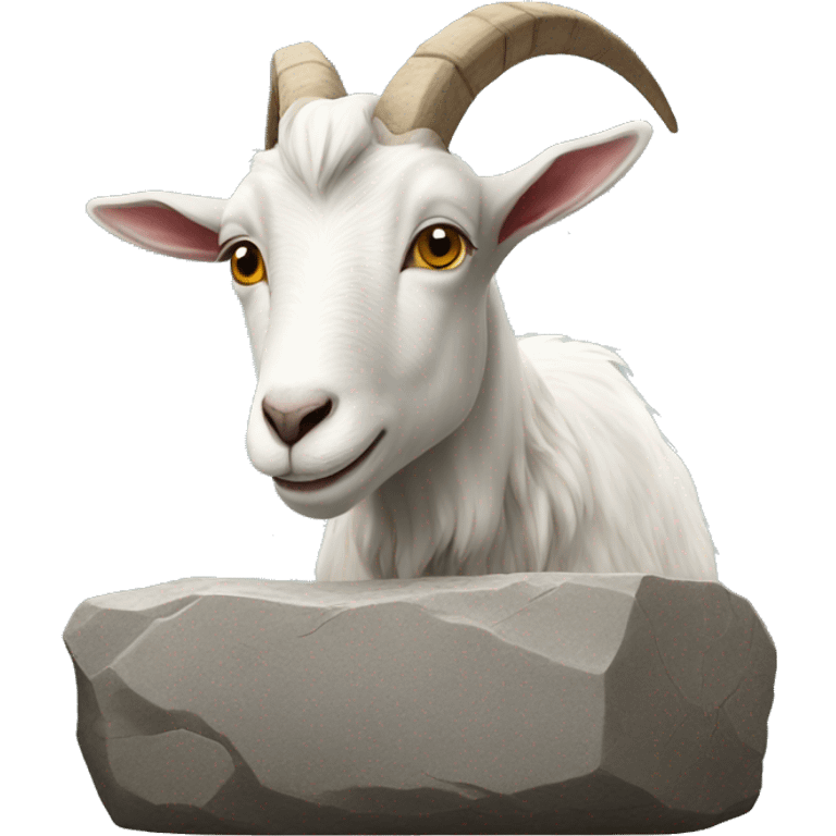 a goat on the stone emoji