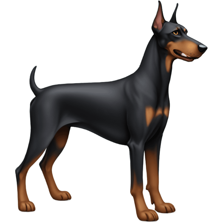 one doberman with one wolf  emoji