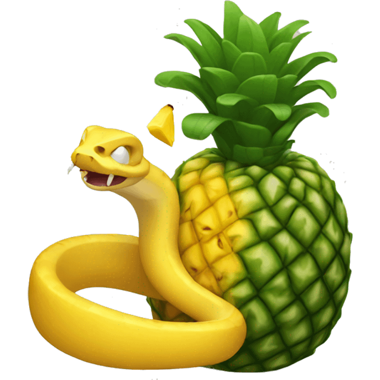 Snake eating a pineapple emoji