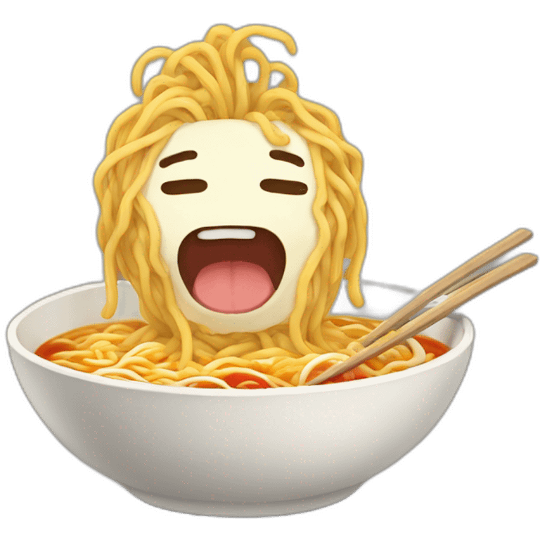 Kistune qui mange un ramen  emoji