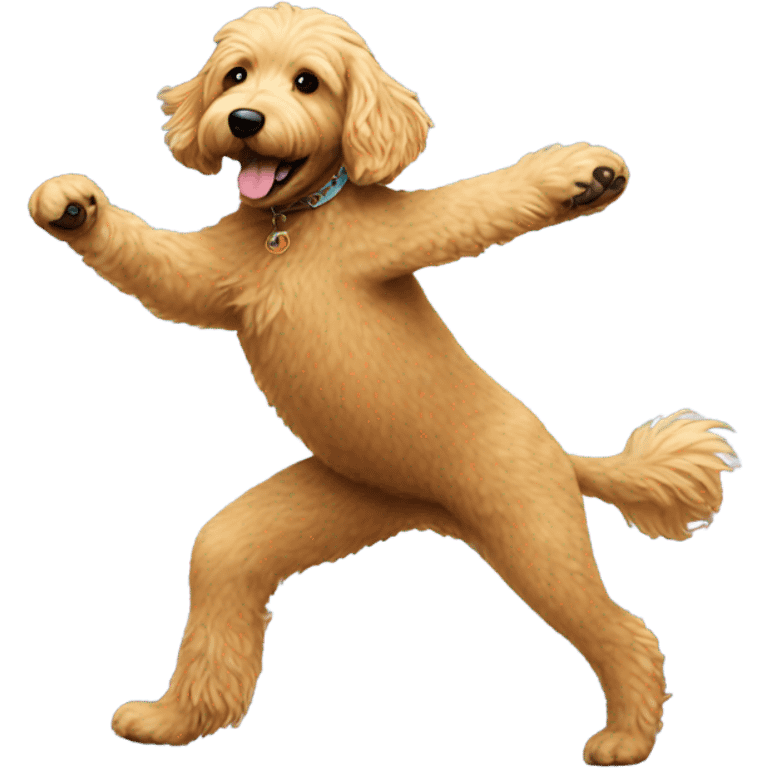 Golden doodle dancing emoji