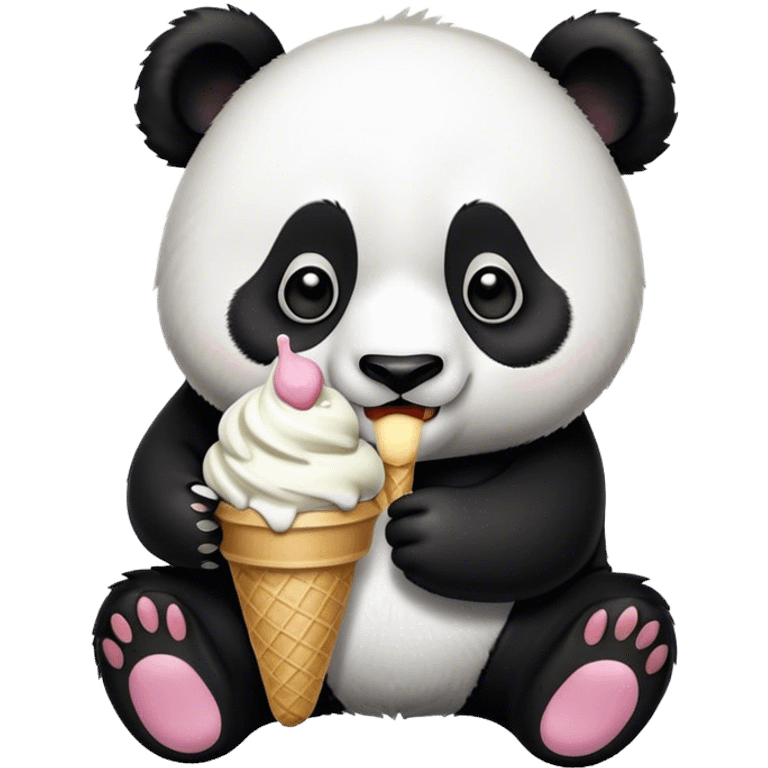 Panda eating ice cream emoji