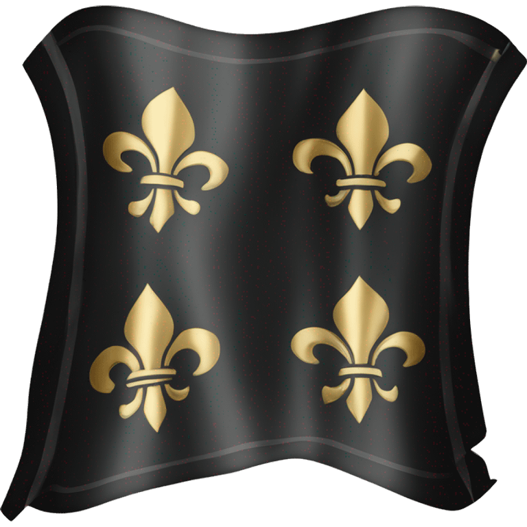 Black and white flag with gold fleur de lys  emoji