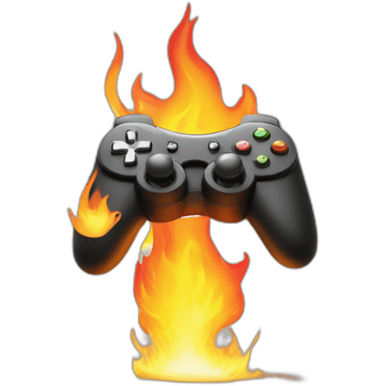  A game controller on fire to represent an epic victory. emoji