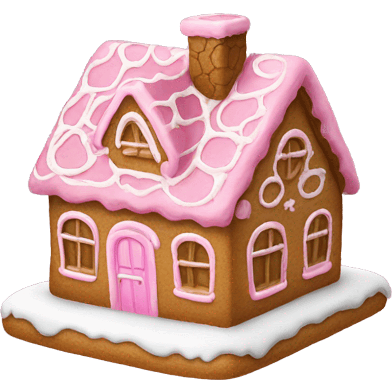 Pink gingerbread house  emoji