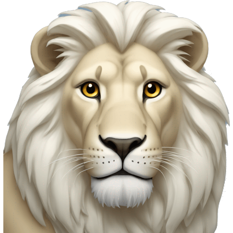 Lion blanc qui fâcher  yeux bleues   emoji