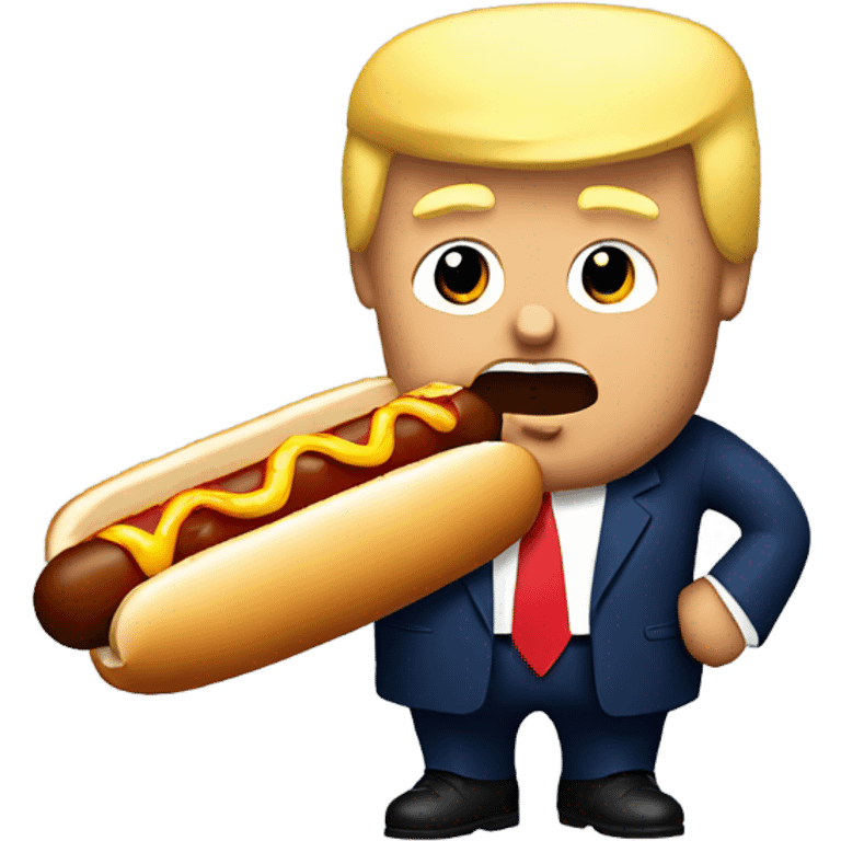 Trump eating a hot dog emoji