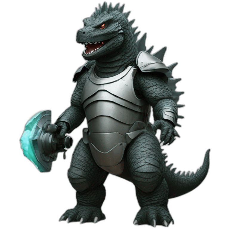 Godzilla with Armor and canon emoji