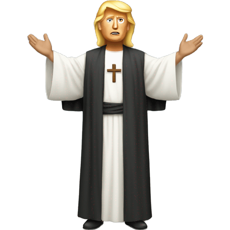 Donald Trump standing with jesus emoji